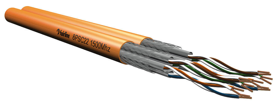 500St. ELMAT E-FAIRLINE 8PSC22 15 Datenleitung S/FTP 2x4P AWG22 Cat.7A