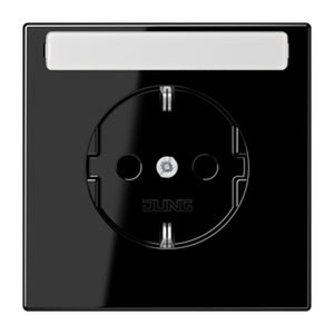 1St. Jung LS1520NASW Schuko-Steckdose 16A  250V Schriftfeld schwarz glänzend