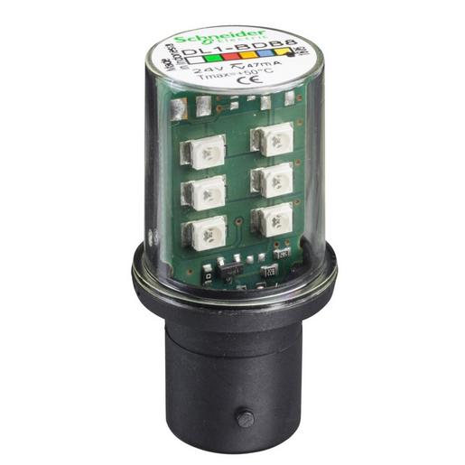 1St. Schneider Electric DL1BDB8 LED-Lampe, gelb-orange für Befehls- u. Meldegeräte, BA 15d, 24 V