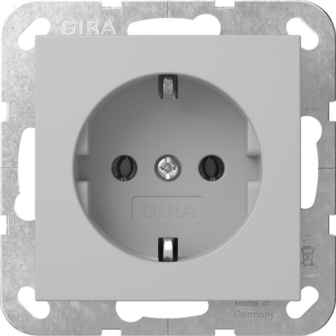 1St. Gira 4180015 Steckdose 16A 250V Schraubklemmen, Grau matt