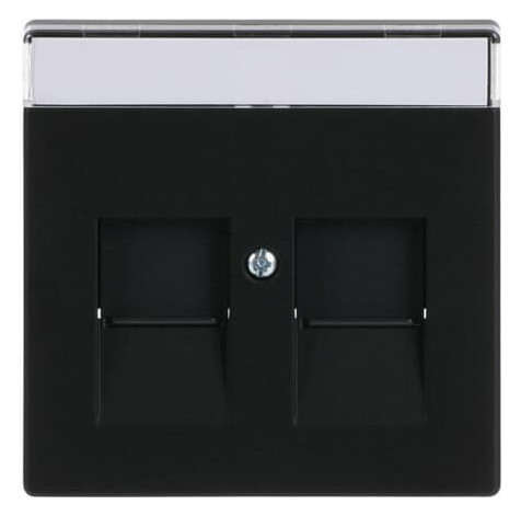 10St. Busch-Jaeger 1800-885 Zentralscheibe, mit Beschriftungsfeld carat schwarz matt