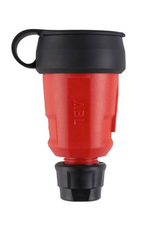 1St. ABL 100000077 Hightech Kupplung, SCHUKO, Elamid, rot, Manschette, Berührungsschutz, IP44, Typ 1580