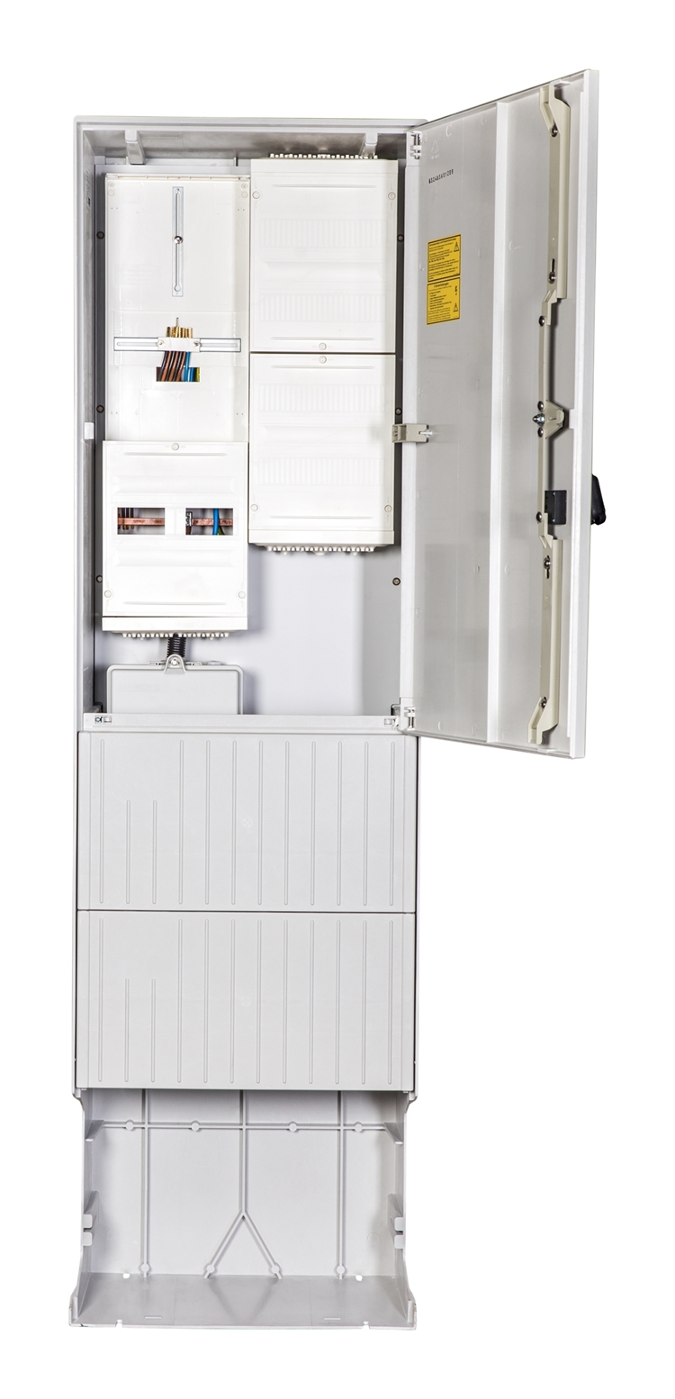 1St. F-Tronic ZSA202-2-ZK-APZ-HAK Zähleranschlusssäule 2-feldrig, H=2010mm, 3.HZ, ohne Haube, ZSA202-2-ZK-APZ-HAK-HO 7160122