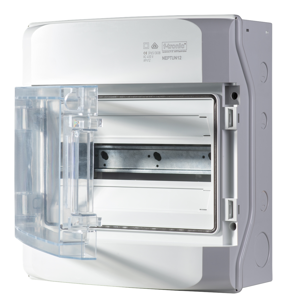 1St. F-Tronic NEPTUN12 AP Feuchtraumverteiler IP65, NEPTUN12, 1-reihig, mit Belüftungssystem 7270001