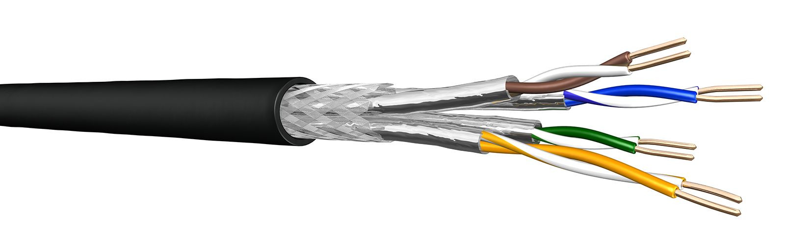 1m Draka UC1500SS22 AWG22 4P S/FTP Cat.7 PE sschwarz direkte Erdverlegung möglich