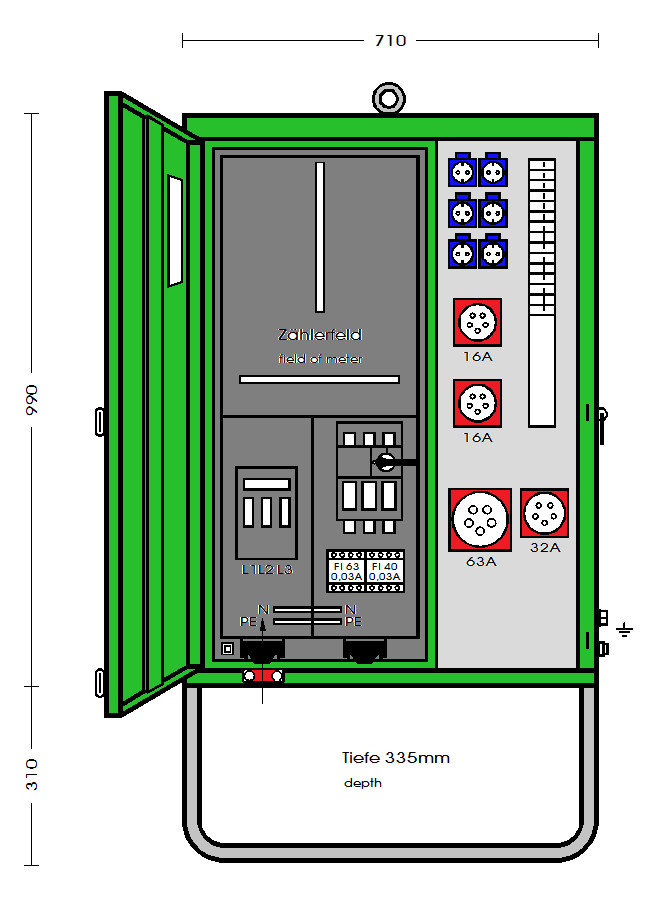 1St. Elektra-Tailfingen 183243 Elektra-Tailfingen Anschlußverteiler- Endverteilerschrank AV 63N/A/6211-2