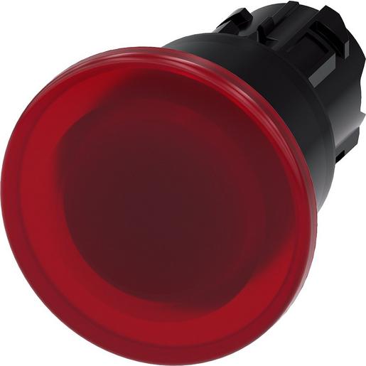 1St. Siemens 3SU1001-1BA20-0AA0 Pilzdrucktaster, beleuchtet, 22mm, rund, Kunststoff, rot, 40mm
