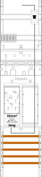 1St. F-Tronic ER6DS-16L-PV Zählerfeld ER6DS-16L-PV, 1-feldrig,H=1050mm,1-eHZ 16mm², mit DS, Kaskade, 1 HSP, 1 Res. 7141178