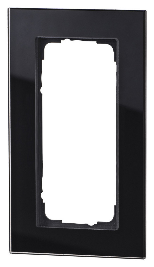 1St. Halmburger 3513 GS-552/o (sw) Design Glasrahmen 2-fach ohne Zwischensteg schwarz Einsätze 55x55 mm Echtglas