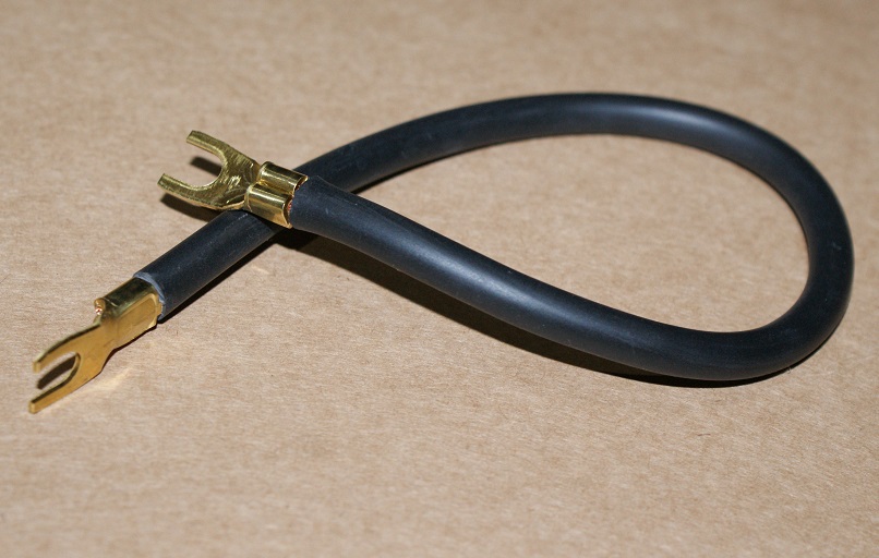 0,25m Kabelbrücke 10qmm 250mm lang m. Gabelkabelschuh Verdrahtungsbrücke flexibel xxlxx