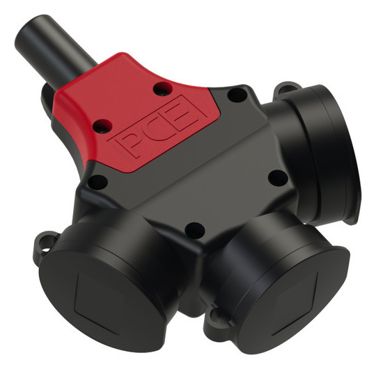 1St. PCE 25311-s 3-Wegekupplung Typ F, Gummi, 3 x 2,5mm², IP44, Deckel mit Deckelband, PA, IP44