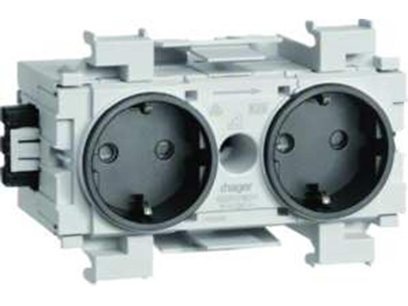 1St. Hager GS20019011 Steckdose 2-fach Wago Frontrast. gs