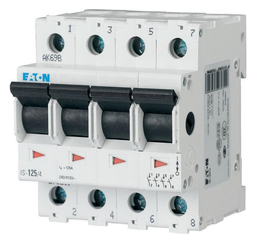 1St. Eaton 276281 Hauptschalter, 4p, 400V, 80A IS-80/4