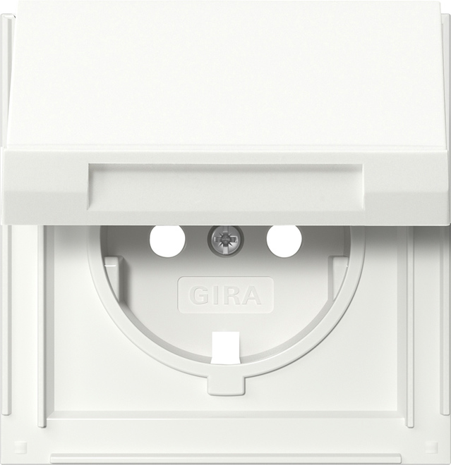 1St. Gira 492266 Abdeckung für SCHUKO-Steckdose 16A 250V mit Klappdeckel TX_44, Reinweiß
