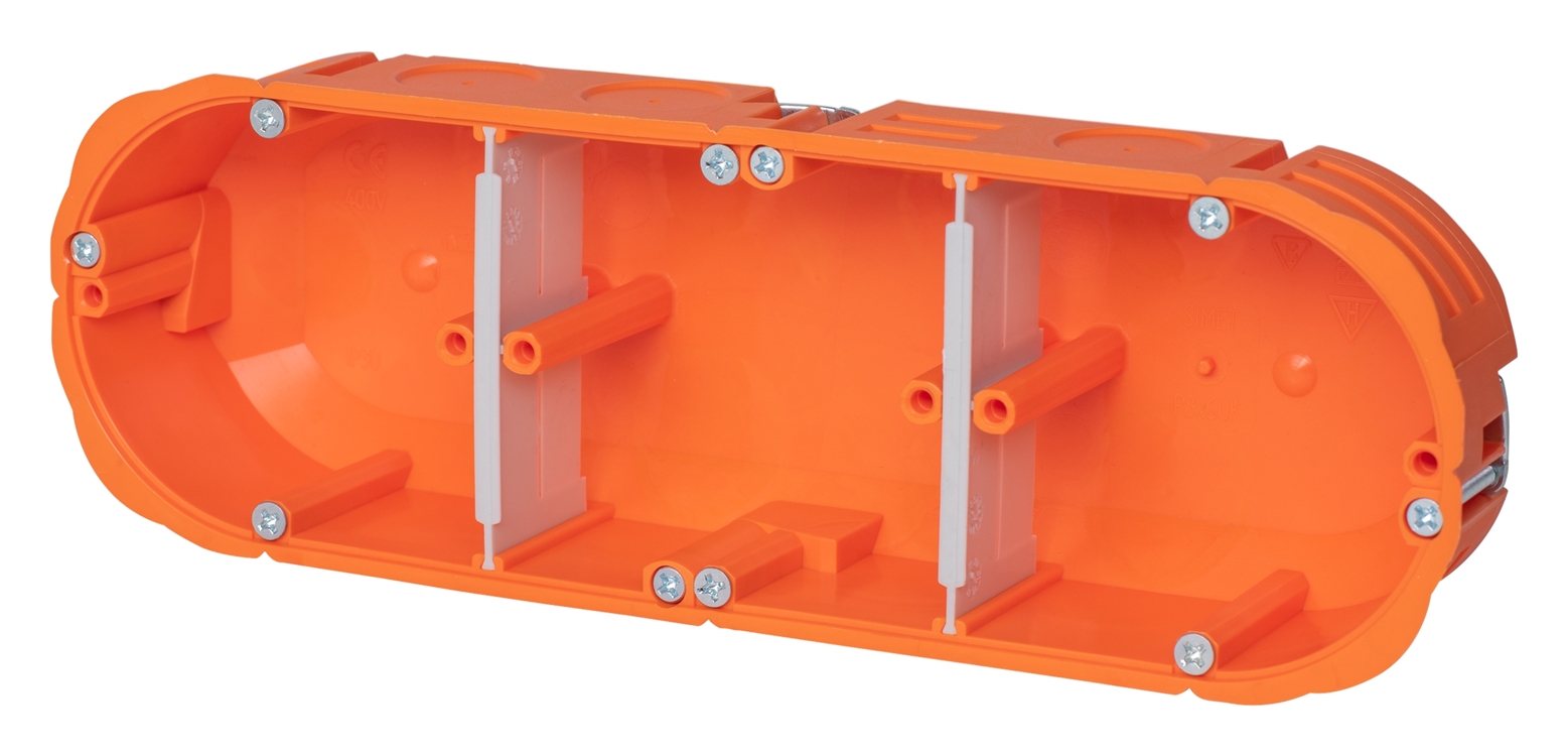 5St. F-Tronic HW30F HW Gerätedose massiv HW30F, 3-fach, 3x Ø 68mm, t=45mm 7350154