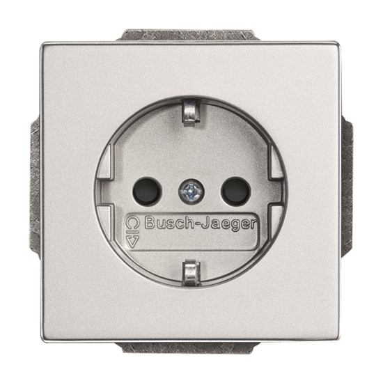 1St. Busch-Jaeger 20 EUC-83 Steckdosen-Einsatz Steckdose alusilber