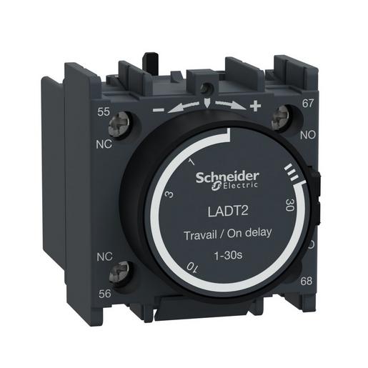 1St. Schneider Electric LADT2 Zeitblock, anzugsverzögert, 1S+1Ö, 0,10-30,00s, Schraubanschluss