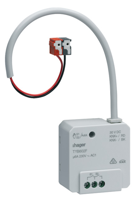 1St. Hager TYB602F Schalt-/Jalousieaktor 2/1f KNX 6A UP