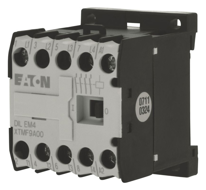 1St. Eaton 052506 Leistungsschütz, 230 V 50/60 Hz, 4-polig, 380 V 400 V, 4 kW, Schraubklemmen, Wechselstrombetätigung DILEM4(230V50/60HZ)