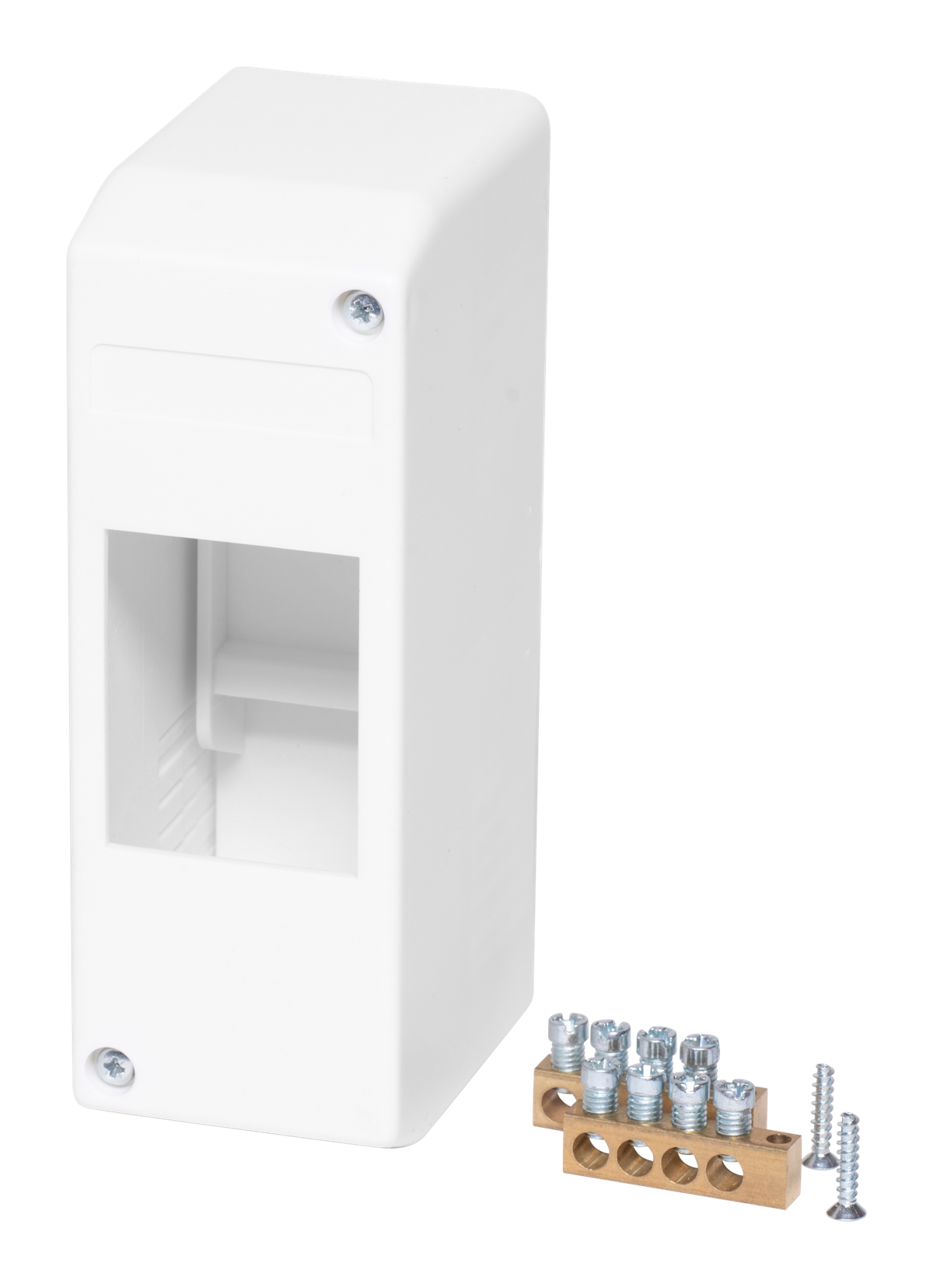 1St. F-Tronic KV02K AP Automatenk. KV02K, 2 Mod., ws, PE/N-Klemme, 140x50x65mm 7260011