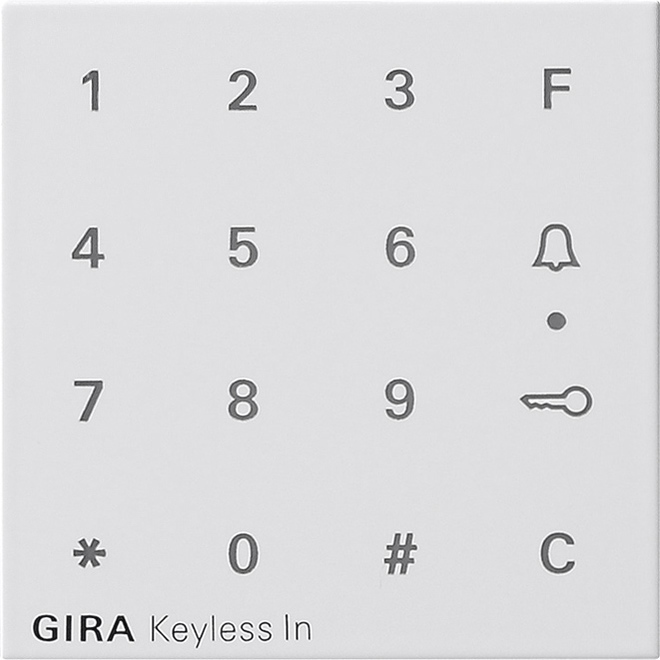 1St. Gira 851327 Aufsatz Codetastatur System 55 Reinweiß m