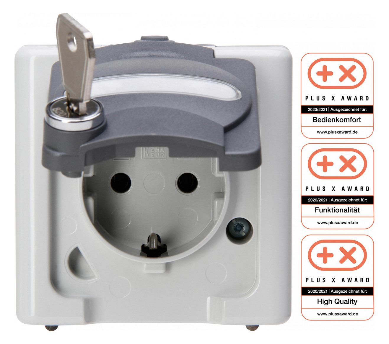 1St. KOPP APWG Blue Electric 1035.5600.2 Schuko abschließbar 1 grau