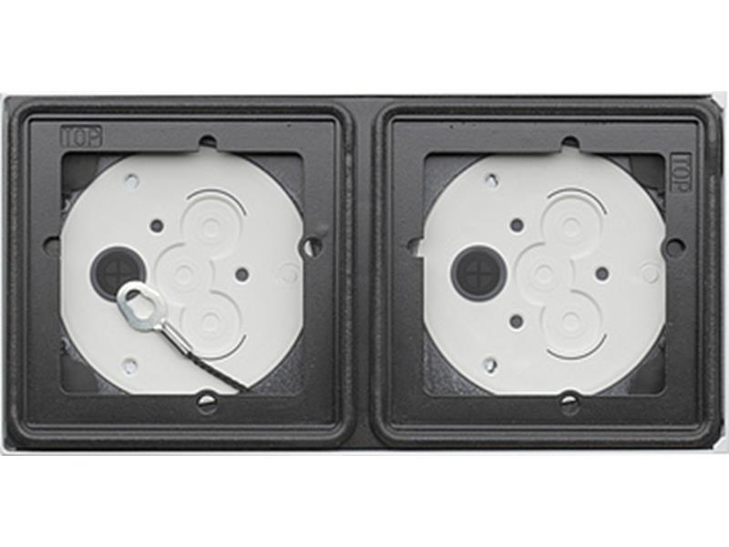 1St. Gira 5502902 AP-Gehäuse 2fach System 106 Verkehrsweiß(lack.)