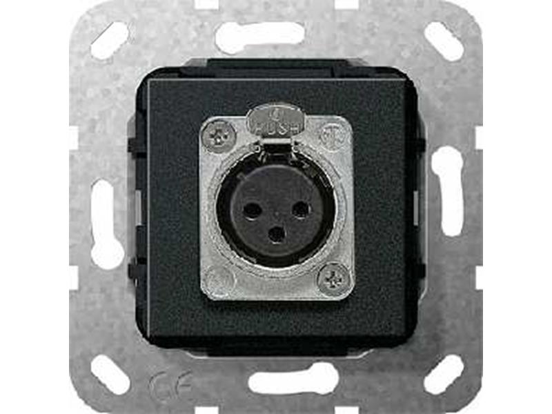 1St. Gira 566710 XLR-Buchse D-Serie Einsatz Schwarz m 566710