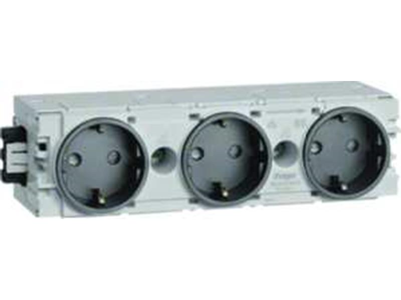 1St. Hager GS30009011 Steckdose 3-fach Wago C-Profil gs