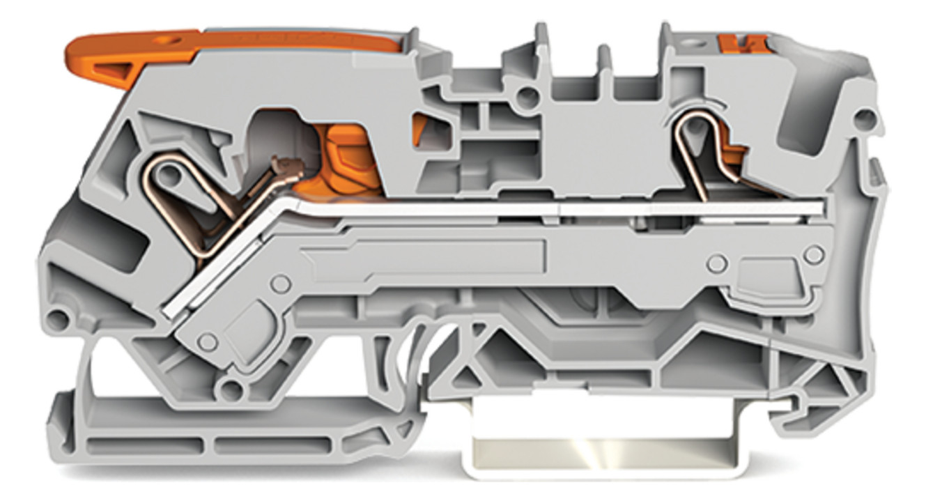 100St. Wago 2106-5201 2-Leiter-Durchgangsklemme mit Hebel