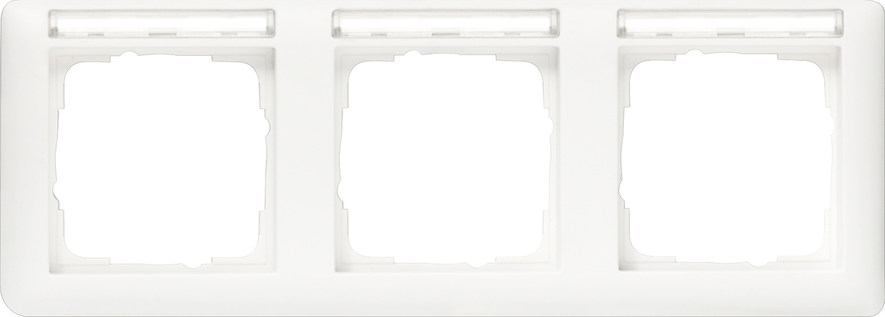1St. Gira 109327 Rahmen 3fach waager. mit Beschriftungsfeld Standard 55 Reinweiß matt