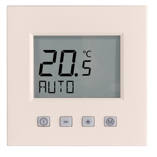 1St. Halmburger 2392 ERK-70 (cg) Raumtemperaturregler 230V u.P. Digital mit Uhr cremeweiß glänzend