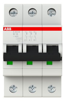1St. ABB S203M-B16 Sicherungsautomat B-Char. 10kA 16A 3-polig 2CDS273001R0165