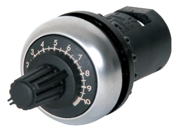 1St. Eaton 232232 Potentiometer, klassisch, M22, 22.5 mm, R 4,7 k , P 0.5 W, Frontring Schwarz M22S-R4K7