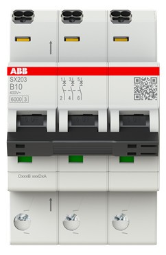 1St. ABB SX203-B10 Sicherungsautomat Flexline 6kA, 10A, 3P