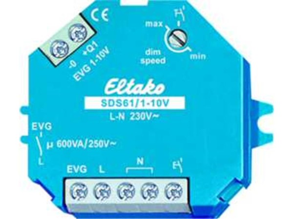1St. Eltako SDS61/1-10V 1-10V-Steuer-Dimmschalter 1-10V für EVG. 1 Schließer nicht potenzialfrei 600
