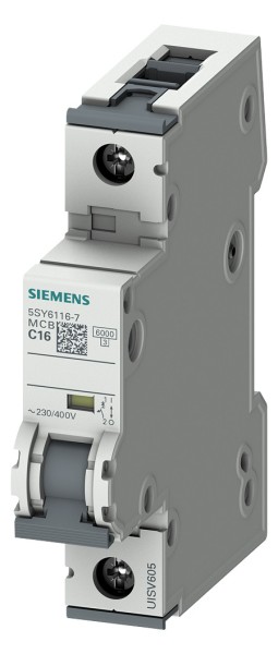 1St. Siemens 5SY6116-7 Leitungsschutzschalter 230/400V 6kA, 1-p