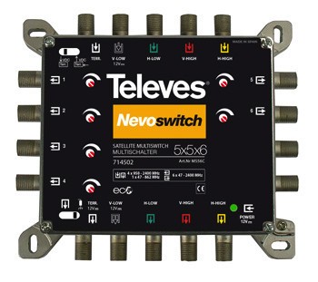 1St. Televes MS56C 5 in 6 Guss-Multischalter NEVO, receiverpowered, kaskadierbar