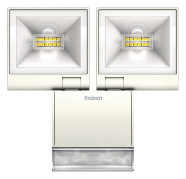 1St. Theben 1020923 LED Strahler mit Bewegungsmelder für Wandmontage, 20 Watt, weiß