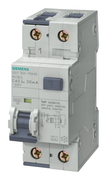 1St. Siemens 5SU1354-6KK16 FI/LS-Schalter, 10 kA, 1P+N, Typ A, 30 m