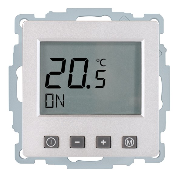 1St. Halmburger 6953 ERD-58 (alu/BE) Raumtemperaturregler 230 V u.P. Digital ohne Uhr aluminium samt