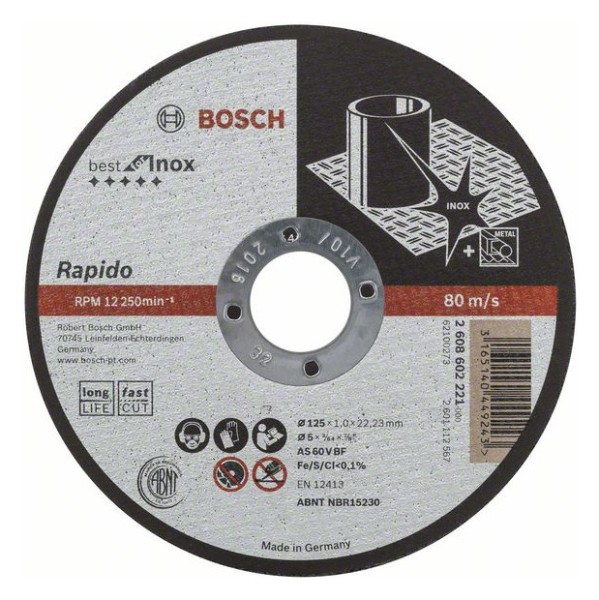 1St. Bosch 2608602221 Trennscheibe Best for Inox 125, 23x1mm