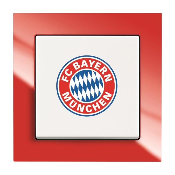 1St. Busch-Jaeger 2000/6 UJ/03 Fanschalter FC Bayern München, Aus- und Wechselschaltung Bundesliga Fanschalter
