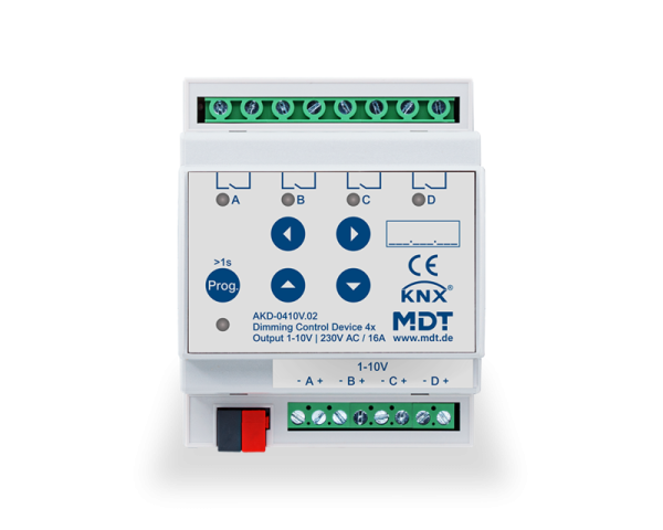 1St. MDT Dimmsteuergerät 4-fach AKD-0410V.02 1-10V mit RGBW 4TE