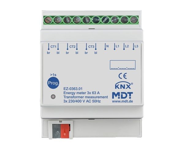1St. MDT Energiezähler 3-fach 63 EZ-0363.01 Wandlermessung, 4TE REG, 230/400 V AC