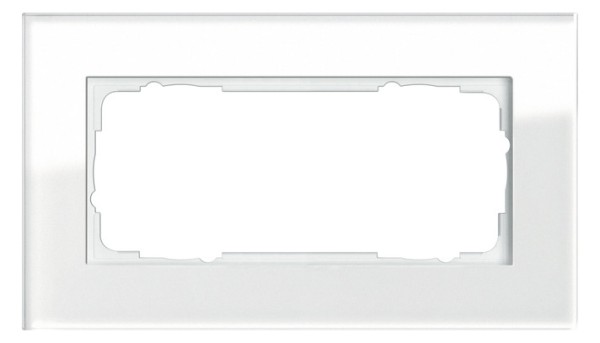 1St. Gira 100212 Rahmen 2fach ohne Mittelsteg Esprit Glas Weiß