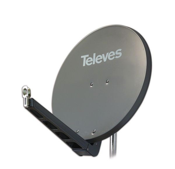 1St. Televes S85QSD-G OSD-Line Offset Reflektor BxH 85x95cm, Feedarm klappbar, TÜV geprüft, Farbe: Graphit (RAL7011)