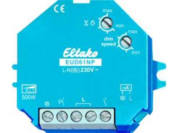 1St. Eltako EUD61NP-230V Universal-Dimmschalter 230V ohne N, Power MOSFET 400W für R+L+C-Lasten 61100830