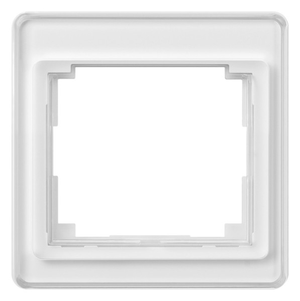 1St. Jung SL581WW Rahmen 1fach aus transparentem Acrylglas farbig hinterlegt, alpinweiß