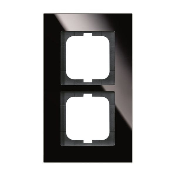 1St. Busch-Jaeger 1722-825 2-fach Rahmen carat Glas schwarz